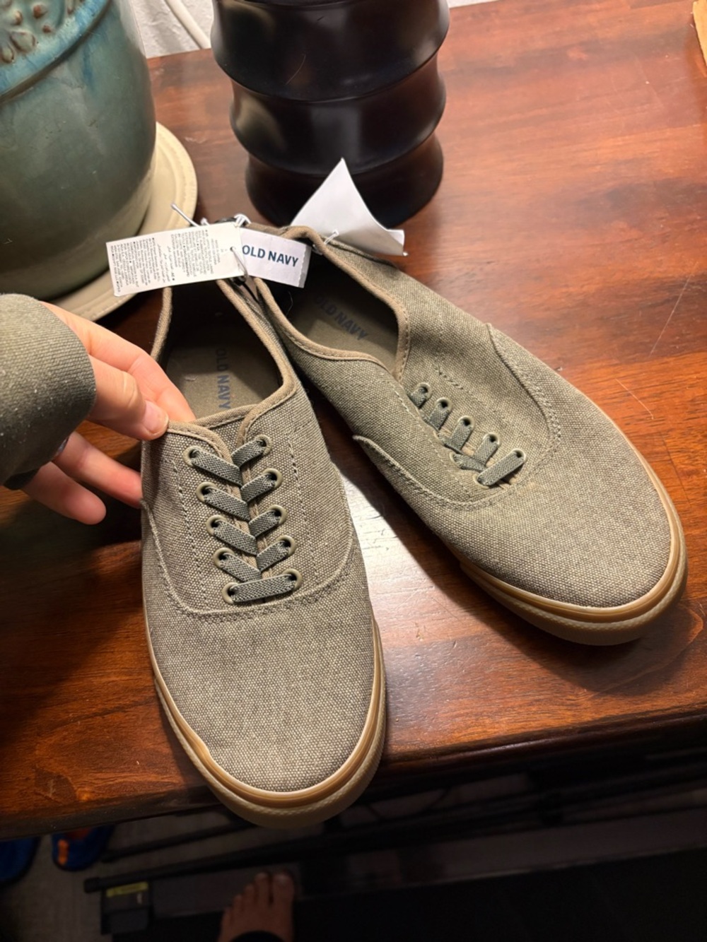 Old Navy Boys Canvas Sneakers in Olive